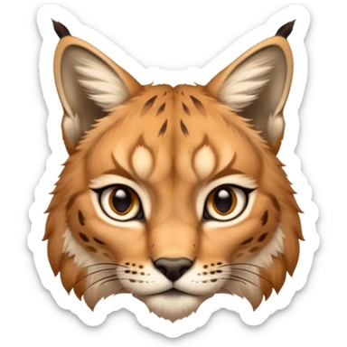 A high-resolution photo-realistic digital illustration of a majestic lynx, chest upward A high-resolution, photo-realistic digital illustration of a majestic young Eurasian lynx, shown from the shoulder upwards with markings sticker