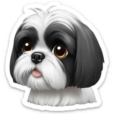 Black and white Shih tzu dog  sticker
