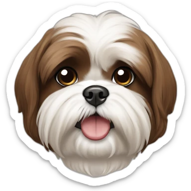 Hungry brown and white shih tzu sticker