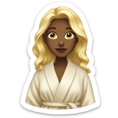 blonde girl wearing robe aesthetic  sticker