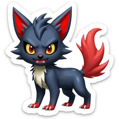 Skuntank-Litten-Absol-Zorua-Sneasel-fusion, full body sticker