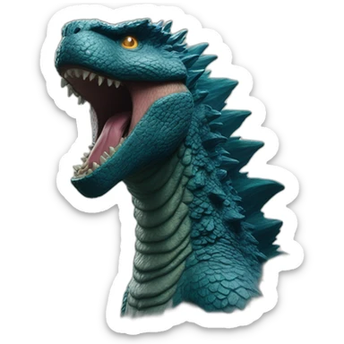 Godzilla (proportional) mouth closed (realistic) (Godzilla King of the Monsters, 2019) sticker