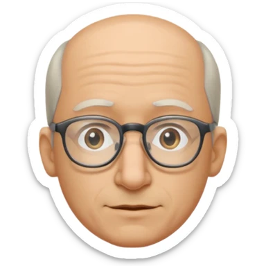 Emoli hombre con lentes poco cabello y nariz grande sticker