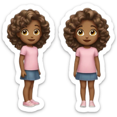 4 year old girl with wavy hair sticker