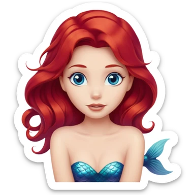 Ariel mermaid with red hair sticker