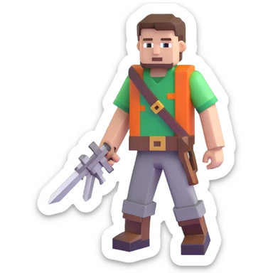 Garetr Garrison adventurer from Minecraft movie sticker