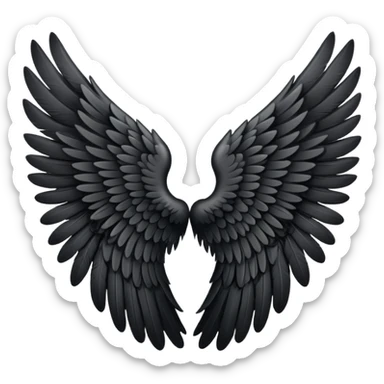 Black angel wing sticker