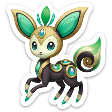 Meloetta-Floragato-Pokémon-Fakémon-fusion-hybrid-creature sticker