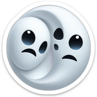 a female and a male ghosts in a Ying and yang sticker
