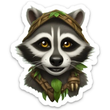 Raccoon as World of Warcraft druid  sticker