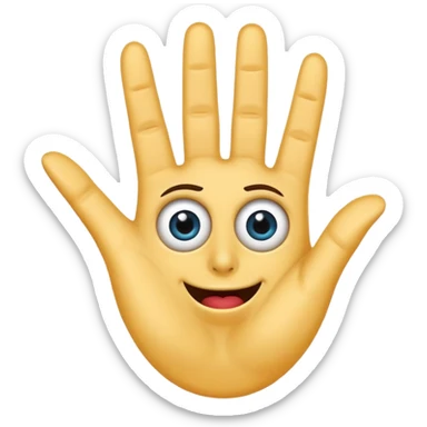 Talk to the hand rolls eye emoji sticker