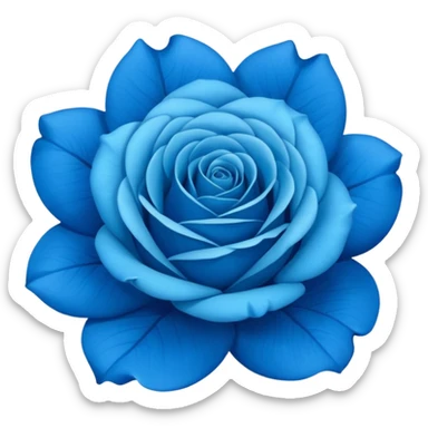rose shape flower, no stem, now make it a 100% blue, 9.8% green, 0% red, bold and vibrant shade of blue sticker