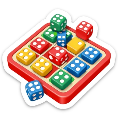 ludo game, with dice sticker