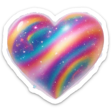 lisa frank galaxy heart sticker