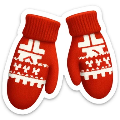 Red mittens sticker