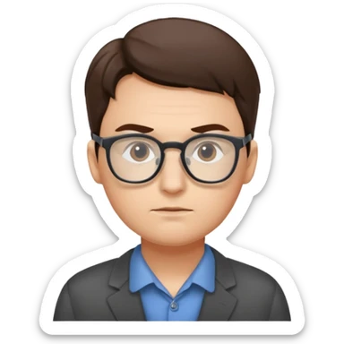 create a realistic emoji showing logistic person planing something sticker