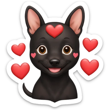 Xoloitzcuintle Dog smiling with hearts coming from eyes sticker