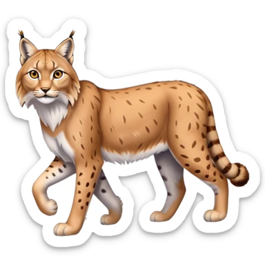 Eurasian Lynx wandering in the snow beautiful aesthetic full image scenery sticker