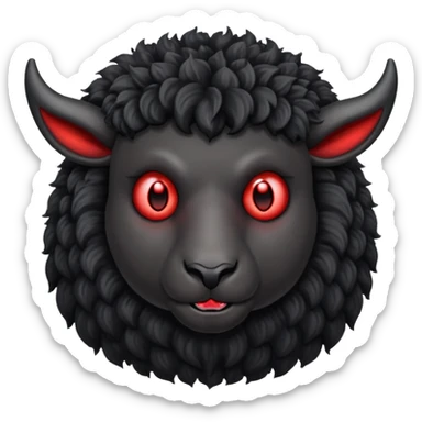 Black sheep with devil horns sticker