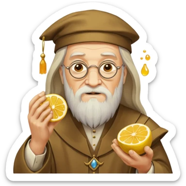 Dumbledore with Pieces of Lemon marmalade in his hands sticker