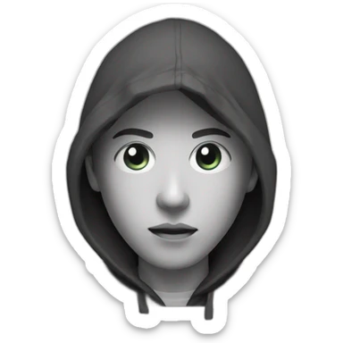 A head of a youth with a hood, only the head not the bust sticker