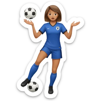 female soccer mentor juggling a soccer ball sticker