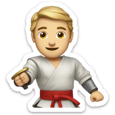 man practicing historical European martial arts with a sword sticker