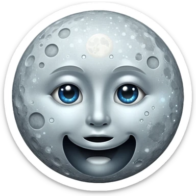 Vintage sparkly moon sticker