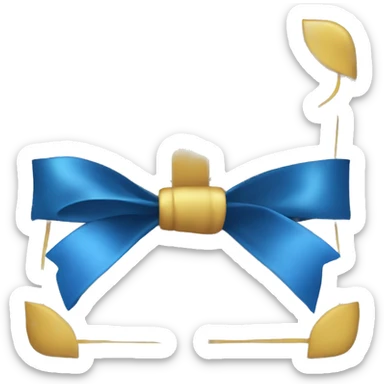 White invitation letter with blue ribbon  sticker