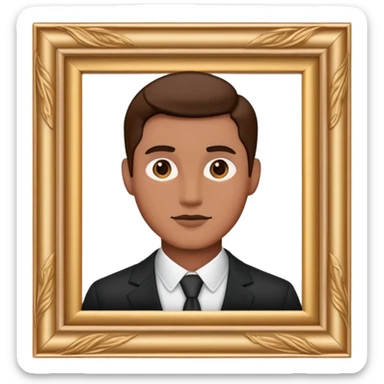 A man's portrait in an elegant picture frame sticker