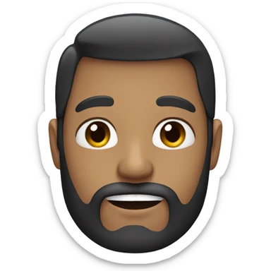 man with black beard and braces sticker