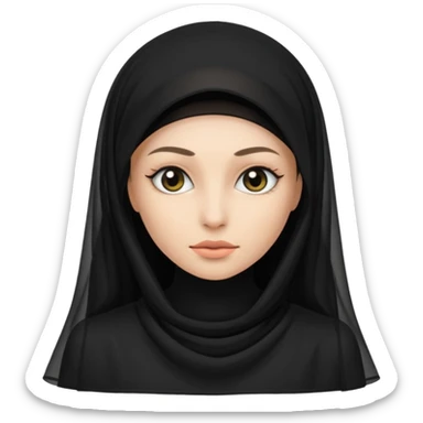 shaman woman in black clothes black veil sticker