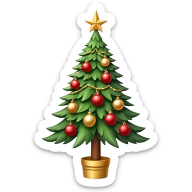 tall christmas tree with soft leaves sticker