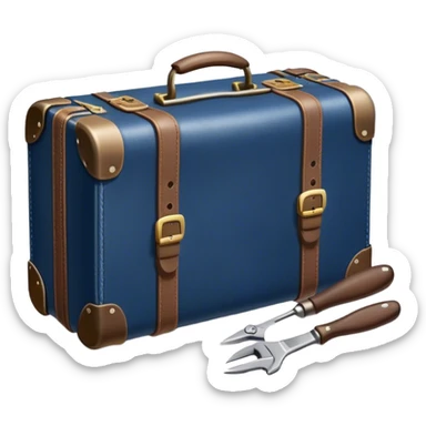 Dark Blue suitcase for a handyman sticker