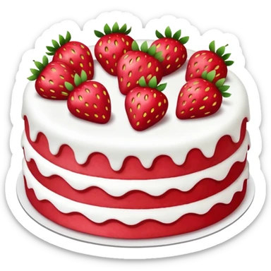 a strawberry cake sticker