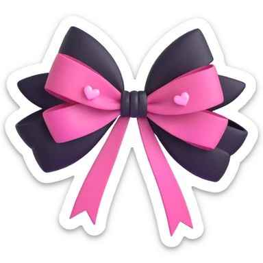 BLACKPINK-inspired gothic bow ,  hearts, black and pink, cute,  sticker