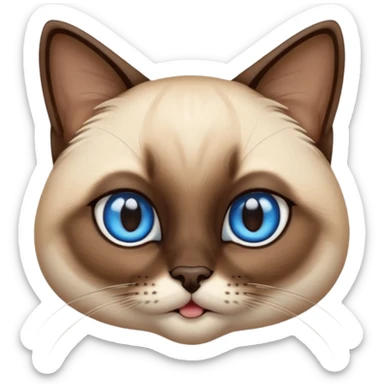 
Siamese cat face long hair sticker