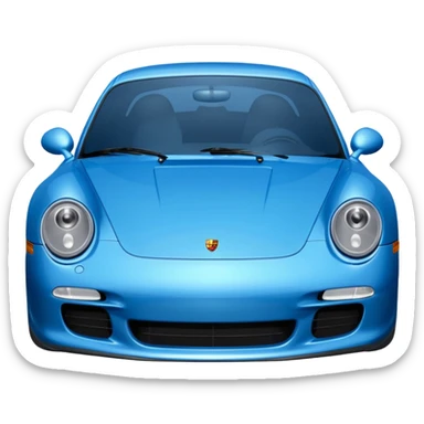 2004 blue porsche carrera with eyes on windshield sticker