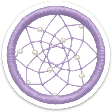 Pastel Violet lavender dreamcatcher, white bead pearls  sticker