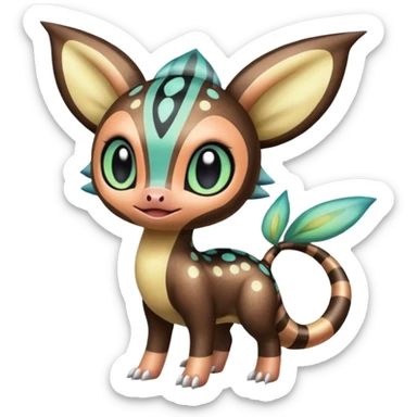 Colorful Exotic Striped Spotted Dotted dusted Glossy Shiny Meloetta-Vernid-Trico-Toothless-Kirby-Fakémon-creature-hybrid sticker