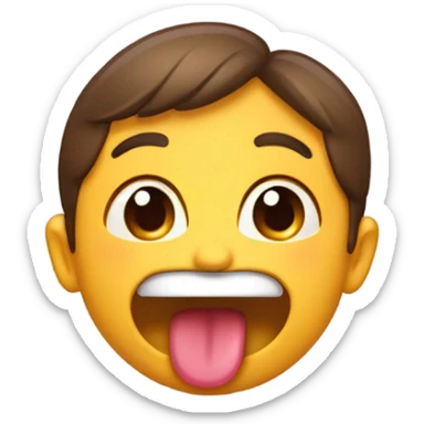 realistic indoor portrait meme with tongue out shaking  sticker