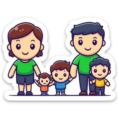 family having a picnic outdoors sticker