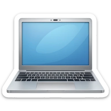 3D minimal icon of a premium silver or gray laptop with no logos, placed on a color #FF3D00 gradient background. Clean, modern, high-end tech style. sticker