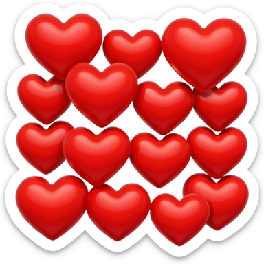 A bunch of hearts and kissy lips sticker