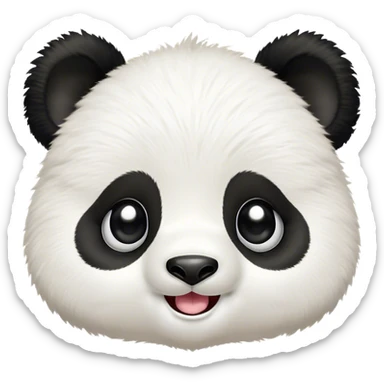 Cinematic Comical Baby Panda Portrait Emoji, Head tilted dramatically with an exaggeratedly amused expression, featuring a quirky, fluffy black and white Fur with wide, expressive eyes filled with playful disbelief, Simplified yet hilariously expressive features, highly detailed, glowing with a slightly sassy glow, high shine, dramatic yet playful, stylized with an air of cheeky mischief, bright and endearing, soft glowing outline, capturing the essence of a spirited and over-the-top baby panda, so meme-worthy it feels like it could roll its eyes into internet fame instantly! sticker