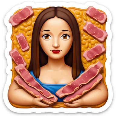 pop art monalisa SPAM meat slop portrait sticker