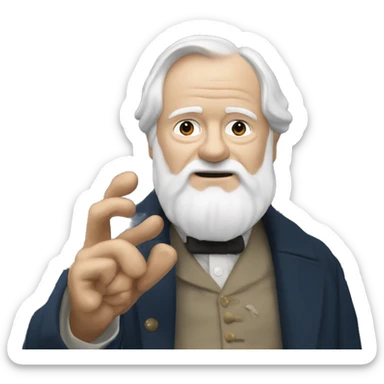 Victor Hugo holding Notre Dame Cathedral in his hands sticker
