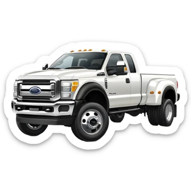 White pick up truck F-450 dually sticker