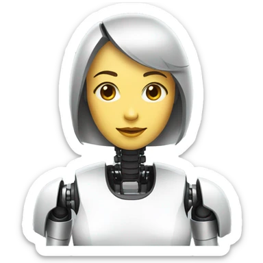AI Female robotic sticker