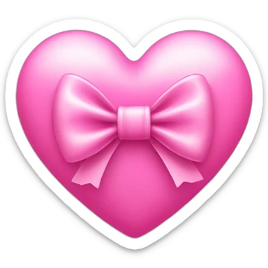 Pink heart with bow sticker